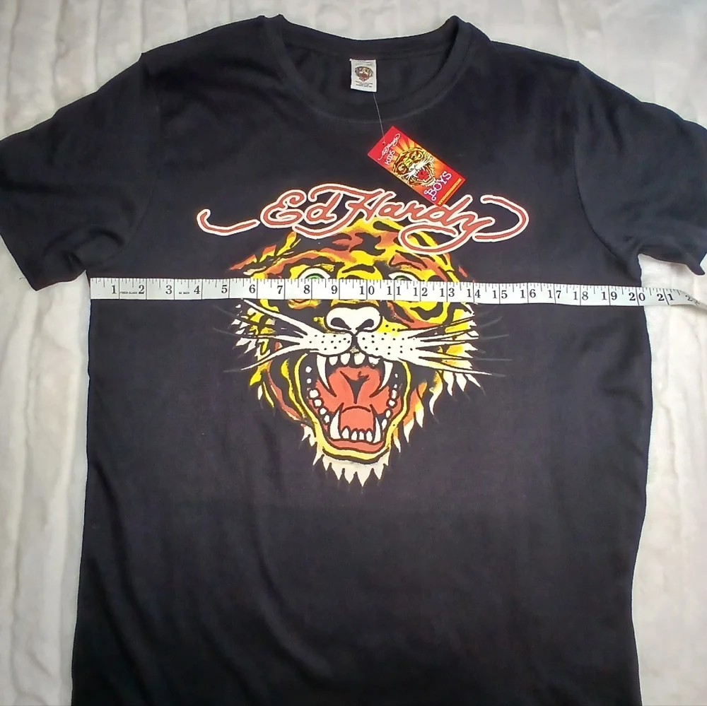 Ed Hardy Kids Tiger Graphic Tee – Size 19/20 (Jet Black) 100% Cotton - Picture 7 of 10